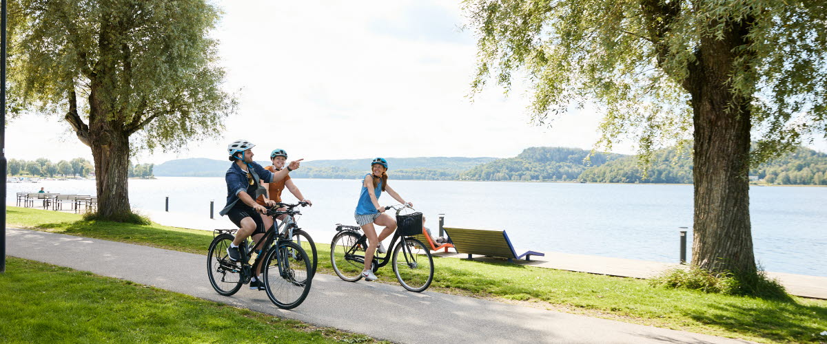 Friends on bikes