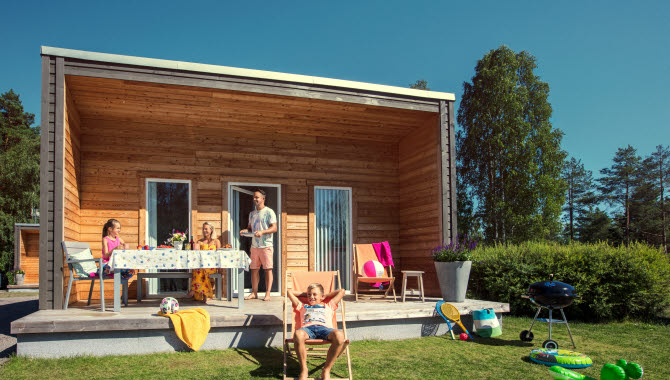 Premiumstuga på Skara Sommarland Camping.