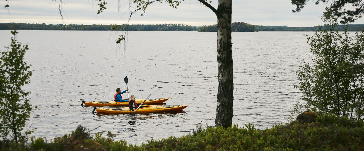 Kajak vid Erikson Cottage