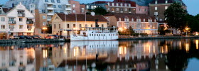 The boat Elfkungen by the Strandgatan street 