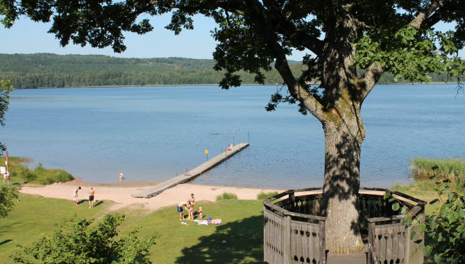 Badplats på Skotteksgården Camping.