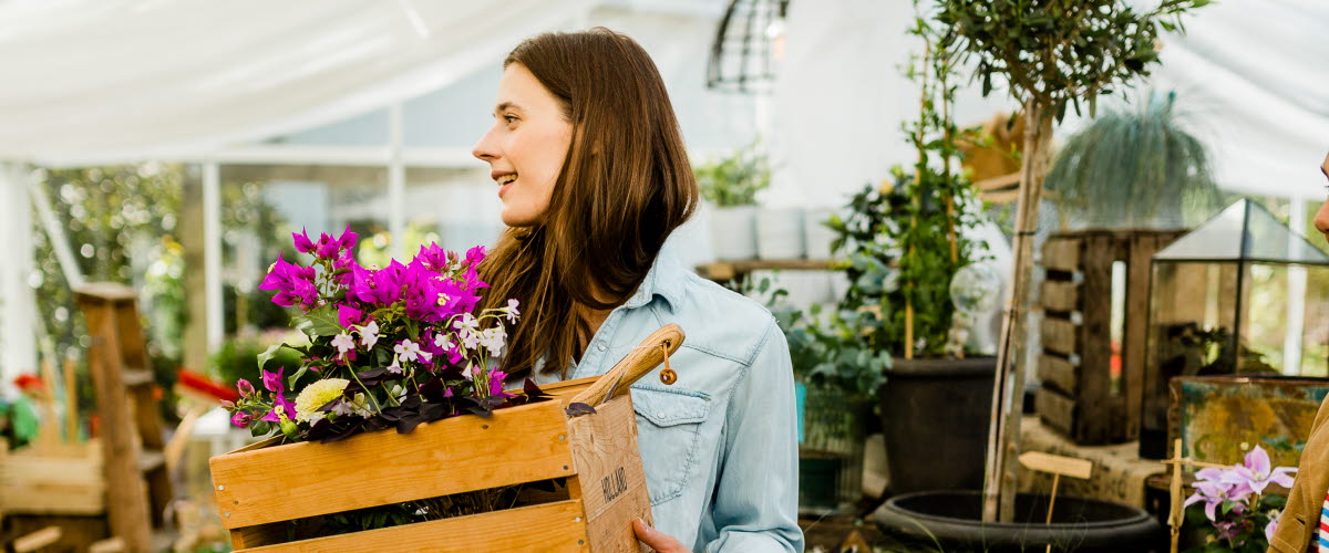 Woman in a flower shop