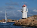 A white sailboat in the Koster Sea. 